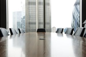 Boardroom table for partner discussions